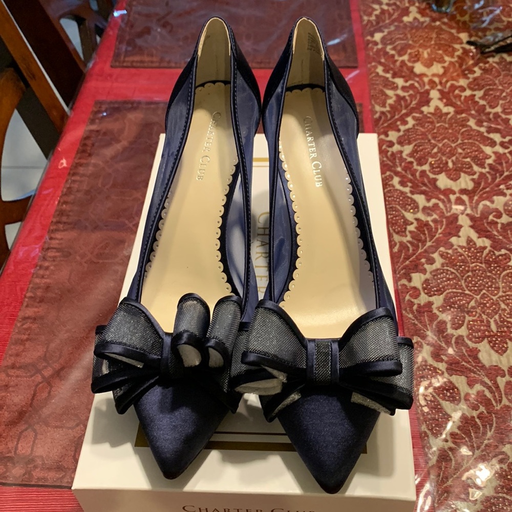 Charter club mesh heels with bow